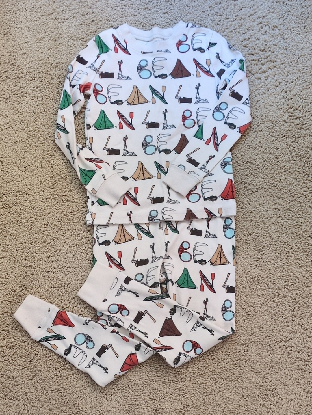 LL Bean Kids Camping Print Pajama Set